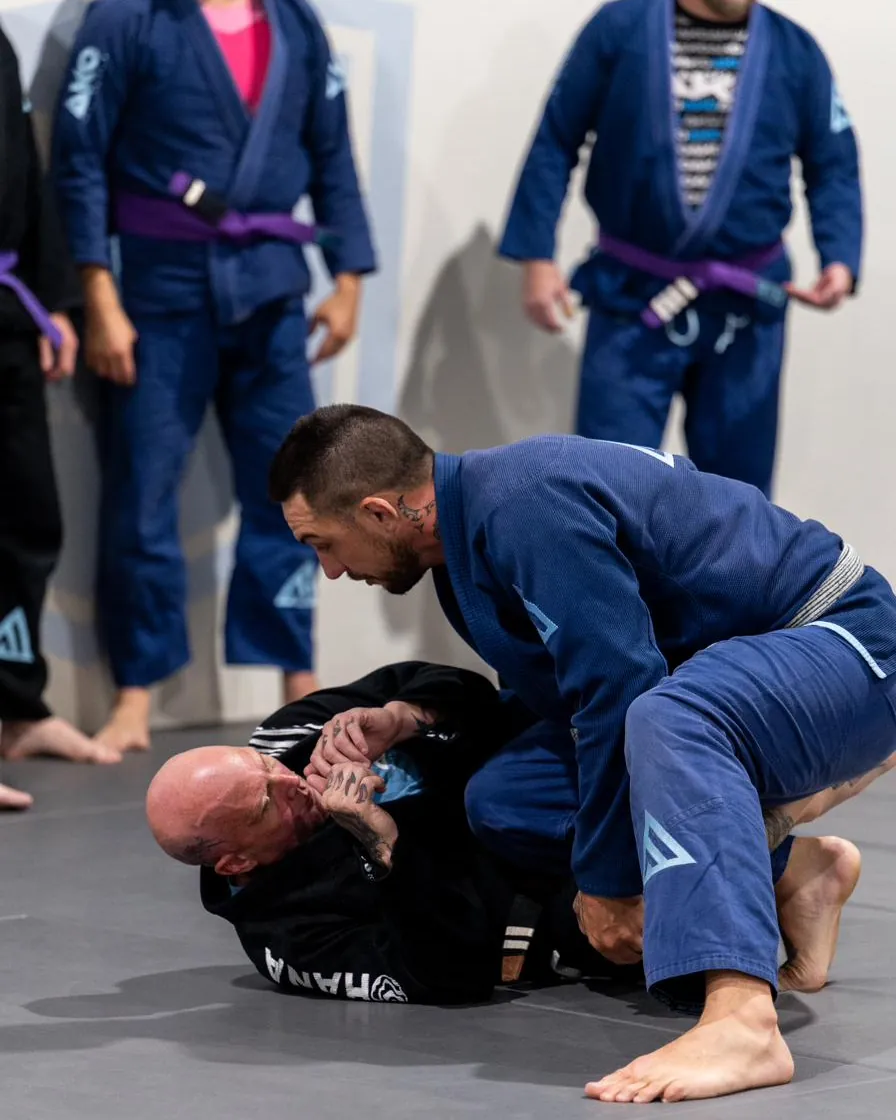 Robbie demonstrating technique to the class at Ako Martial Arts