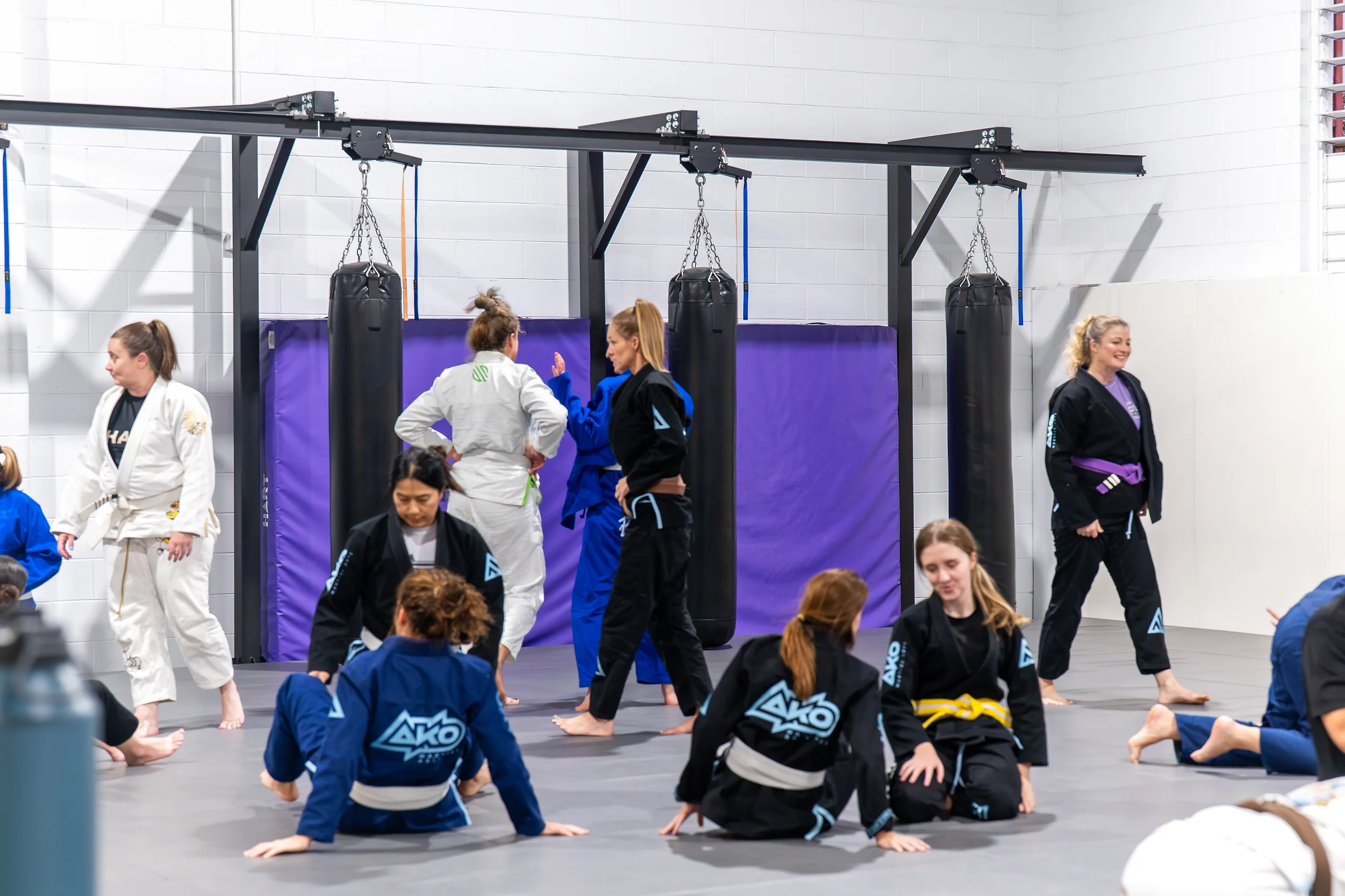 Women's class training together at Ako Martial Arts